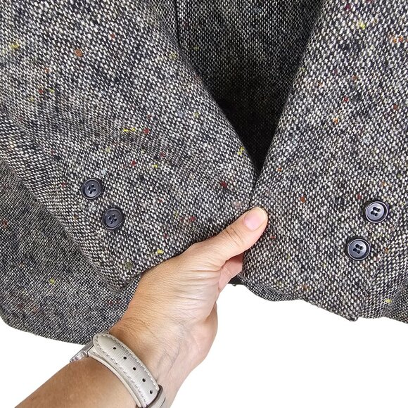 VTG Brooks Brothers Brookstweed Scottish Wool Sport Coat 42L Gray/Multi Blazer - Picture 12 of 13